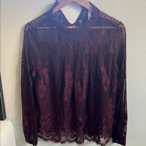 Xhilaration Maroon Blouse with Elegant Design